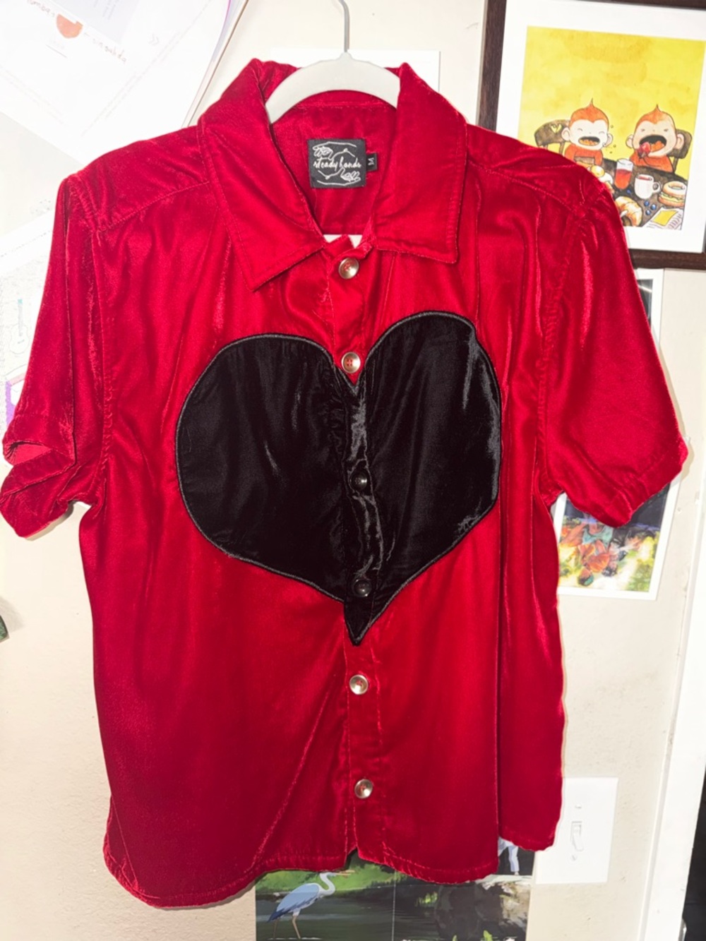 Steady Hands Nana Anime - Velvet Red Button-up